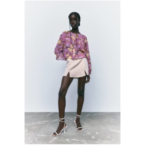 NWT ZARA MULTICOLOR FLORAL PRINT TOP / BLOUSE - NWT - Picture 6 of 10